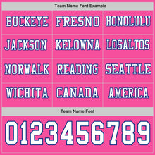 Load image into Gallery viewer, Custom Pink White-Royal Long Sleeve Authentic Football Jersey