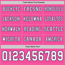 Load image into Gallery viewer, Custom Pink White-Navy Long Sleeve Authentic Football Jersey
