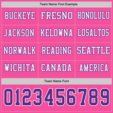Load image into Gallery viewer, Custom Pink Purple-White Long Sleeve Authentic Football Jersey
