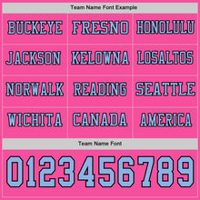 Load image into Gallery viewer, Custom Pink Light Blue-Black Long Sleeve Authentic Football Jersey