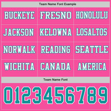 Load image into Gallery viewer, Custom Pink Teal-White Long Sleeve Authentic Football Jersey