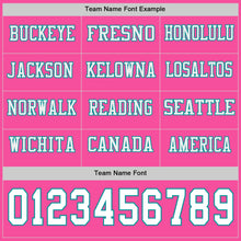 Load image into Gallery viewer, Custom Pink White-Teal Long Sleeve Authentic Football Jersey