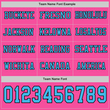 Load image into Gallery viewer, Custom Pink Sky Blue-Black Long Sleeve Authentic Football Jersey