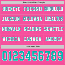 Load image into Gallery viewer, Custom Pink Aqua-White Long Sleeve Authentic Football Jersey