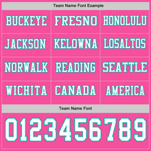 Load image into Gallery viewer, Custom Pink White-Aqua Long Sleeve Authentic Football Jersey