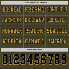 Load image into Gallery viewer, Custom Olive Black-Old Gold Long Sleeve Salute To Service Authentic Football Jersey