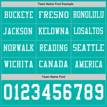Load image into Gallery viewer, Custom Aqua White Long Sleeve Authentic Football Jersey