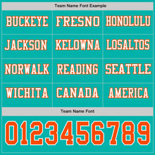 Load image into Gallery viewer, Custom Aqua Orange-White Long Sleeve Authentic Football Jersey