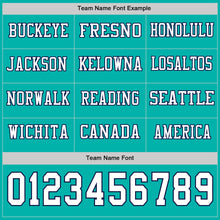 Load image into Gallery viewer, Custom Aqua White-Navy Long Sleeve Authentic Football Jersey
