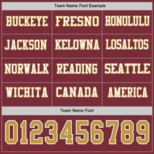 Load image into Gallery viewer, Custom Burgundy Old Gold-White Long Sleeve Authentic Football Jersey