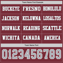 Charger l'image dans la galerie, Custom Burgundy Gray-White Long Sleeve Authentic Football Jersey