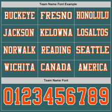 Load image into Gallery viewer, Custom Midnight Green Orange-White Long Sleeve Authentic Football Jersey