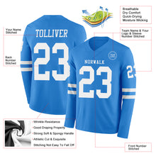 Laden Sie das Bild in den Galerie-Viewer, Custom Powder Blue White Long Sleeve Authentic Football Jersey