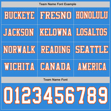Load image into Gallery viewer, Custom Powder Blue White-Orange Long Sleeve Authentic Football Jersey
