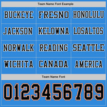 Load image into Gallery viewer, Custom Powder Blue Black White-Orange Long Sleeve Authentic Football Jersey