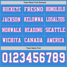 Laden Sie das Bild in den Galerie-Viewer, Custom Powder Blue White-Pink Long Sleeve Authentic Football Jersey