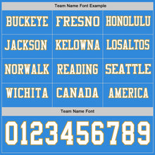 Laden Sie das Bild in den Galerie-Viewer, Custom Powder Blue White-Old Gold Long Sleeve Authentic Football Jersey