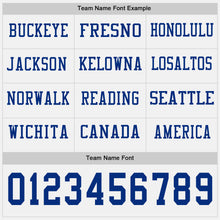 Load image into Gallery viewer, Custom White Royal Long Sleeve Authentic Football Jersey