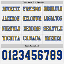 Load image into Gallery viewer, Custom White Royal-Old Gold Long Sleeve Authentic Football Jersey