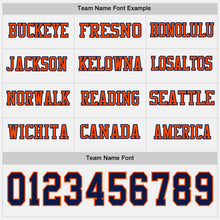 Laden Sie das Bild in den Galerie-Viewer, Custom White Navy-Orange Long Sleeve Authentic Football Jersey