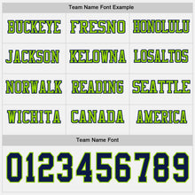 Laden Sie das Bild in den Galerie-Viewer, Custom White Navy-Neon Green Long Sleeve Authentic Football Jersey