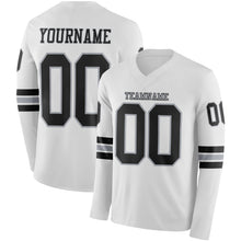Laden Sie das Bild in den Galerie-Viewer, Custom White Black-Gray Long Sleeve Authentic Football Jersey
