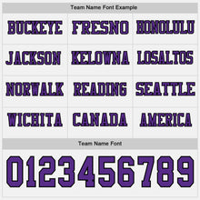 Load image into Gallery viewer, Custom White Purple-Black Long Sleeve Authentic Football Jersey