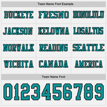 Load image into Gallery viewer, Custom White Teal-Black Long Sleeve Authentic Football Jersey