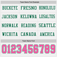 Charger l'image dans la galerie, Custom White Pink-Kelly Green Long Sleeve Authentic Football Jersey