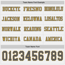 Загрузить изображение в средство просмотра галереи, Custom White Steel Gray-Old Gold Long Sleeve Authentic Football Jersey
