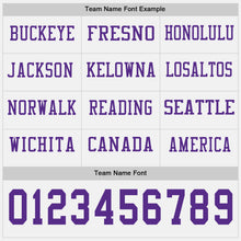 Charger l'image dans la galerie, Custom White Purple Long Sleeve Authentic Football Jersey