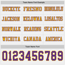 Charger l'image dans la galerie, Custom White Purple-Gold Long Sleeve Authentic Football Jersey