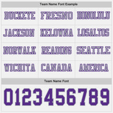 Laden Sie das Bild in den Galerie-Viewer, Custom White Purple-Gray Long Sleeve Authentic Football Jersey