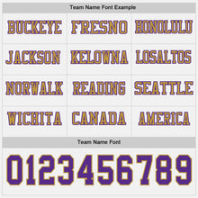 Загрузить изображение в средство просмотра галереи, Custom White Purple-Old Gold Long Sleeve Authentic Football Jersey