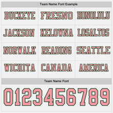 Load image into Gallery viewer, Custom White Medium Pink-Green Long Sleeve Authentic Football Jersey