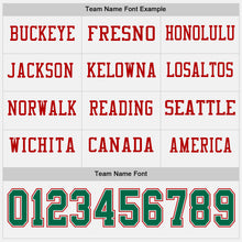 Charger l'image dans la galerie, Custom White Kelly Green-Red Long Sleeve Authentic Football Jersey