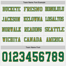 Charger l'image dans la galerie, Custom White Kelly Green-Old Gold Long Sleeve Authentic Football Jersey