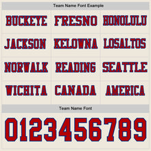 Загрузить изображение в средство просмотра галереи, Custom Cream Red-Royal Long Sleeve Authentic Football Jersey