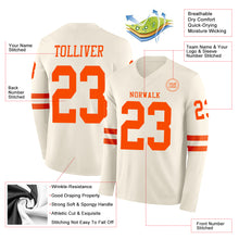 Charger l'image dans la galerie, Custom Cream Orange Long Sleeve Authentic Football Jersey