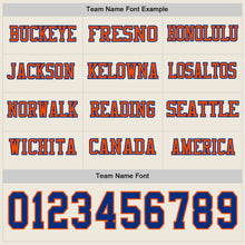 Load image into Gallery viewer, Custom Cream Royal-Orange Long Sleeve Authentic Football Jersey
