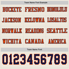 Load image into Gallery viewer, Custom Cream Navy-Orange Long Sleeve Authentic Football Jersey