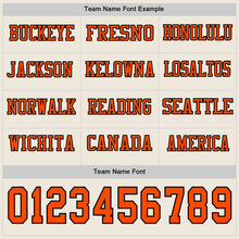 Load image into Gallery viewer, Custom Cream Orange-Black Long Sleeve Authentic Football Jersey