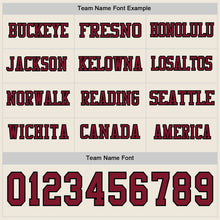 Load image into Gallery viewer, Custom Cream Crimson-Black Long Sleeve Authentic Football Jersey