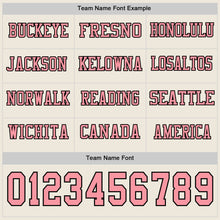 Load image into Gallery viewer, Custom Cream Medium Pink-Black Long Sleeve Authentic Football Jersey