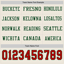 Load image into Gallery viewer, Custom Cream Red-Green Long Sleeve Authentic Football Jersey