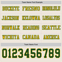 Load image into Gallery viewer, Custom Cream Green-Gold Long Sleeve Authentic Football Jersey