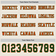 Load image into Gallery viewer, Custom Cream Green-Orange Long Sleeve Authentic Football Jersey