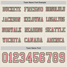 Load image into Gallery viewer, Custom Cream Medium Pink-Green Long Sleeve Authentic Football Jersey