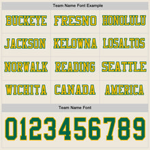 Load image into Gallery viewer, Custom Cream Kelly Green-Gold Long Sleeve Authentic Football Jersey