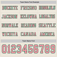 Load image into Gallery viewer, Custom Cream Medium Pink-Kelly Green Long Sleeve Authentic Football Jersey